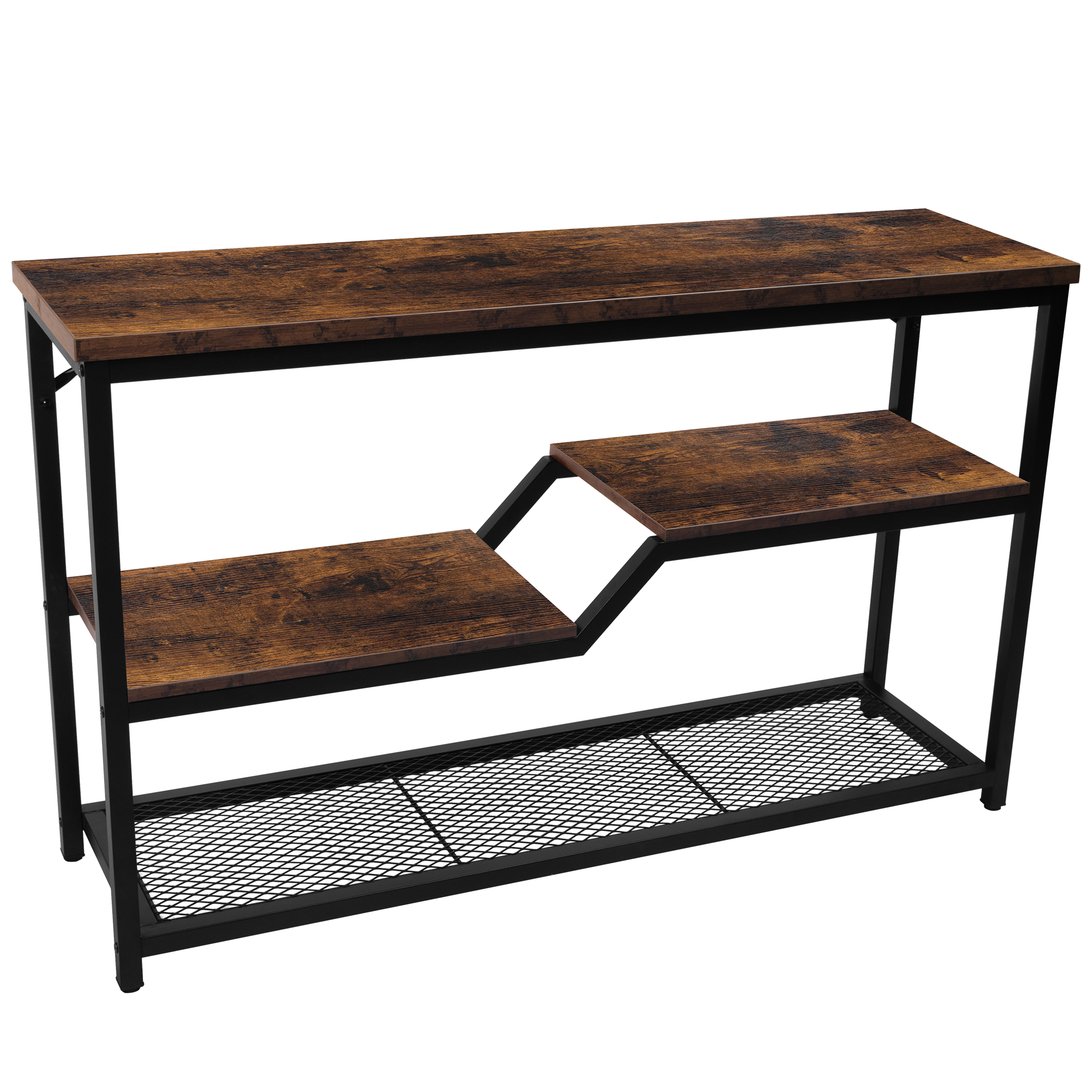 Yesday console table entryway table sofa table with steel frame and shelf