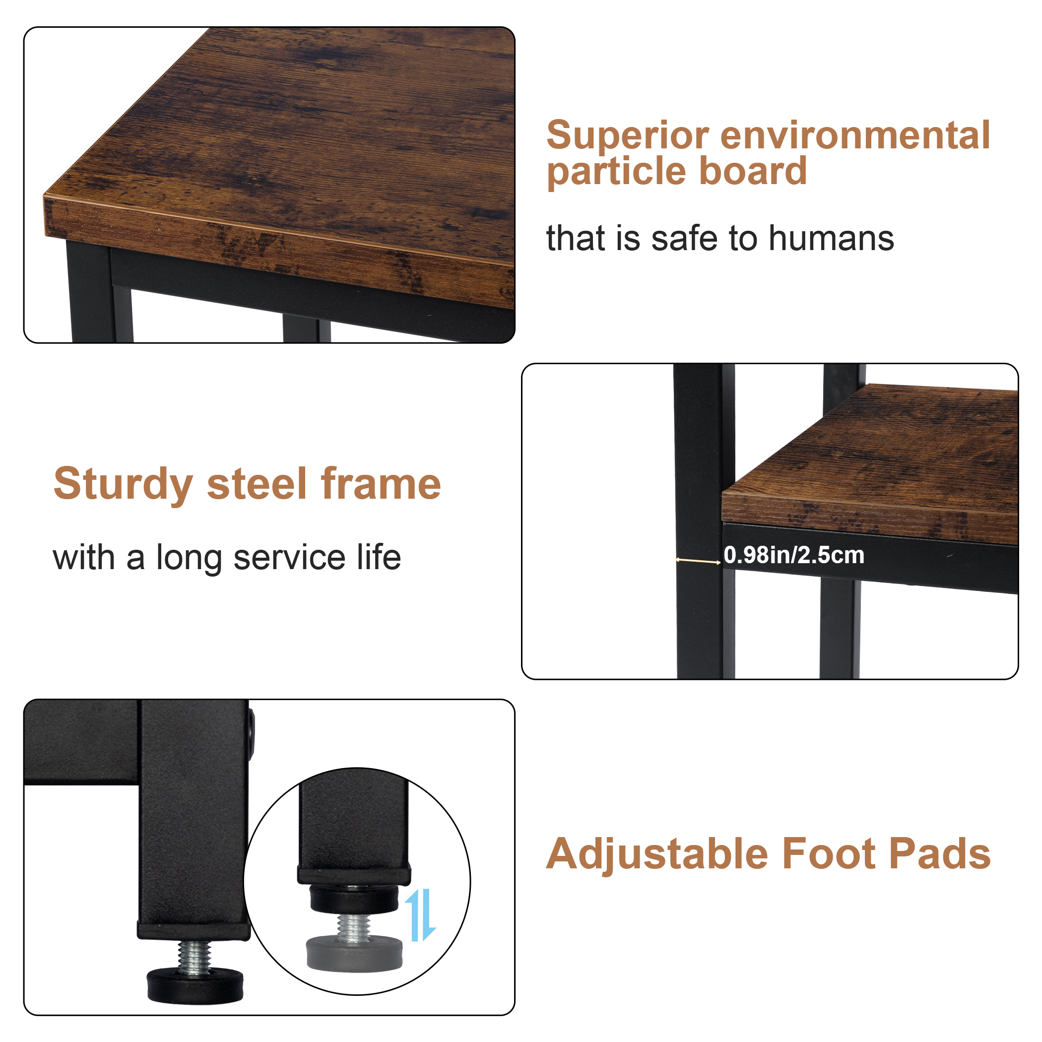 Yesday console table entryway table sofa table with steel frame and shelf - Image 2