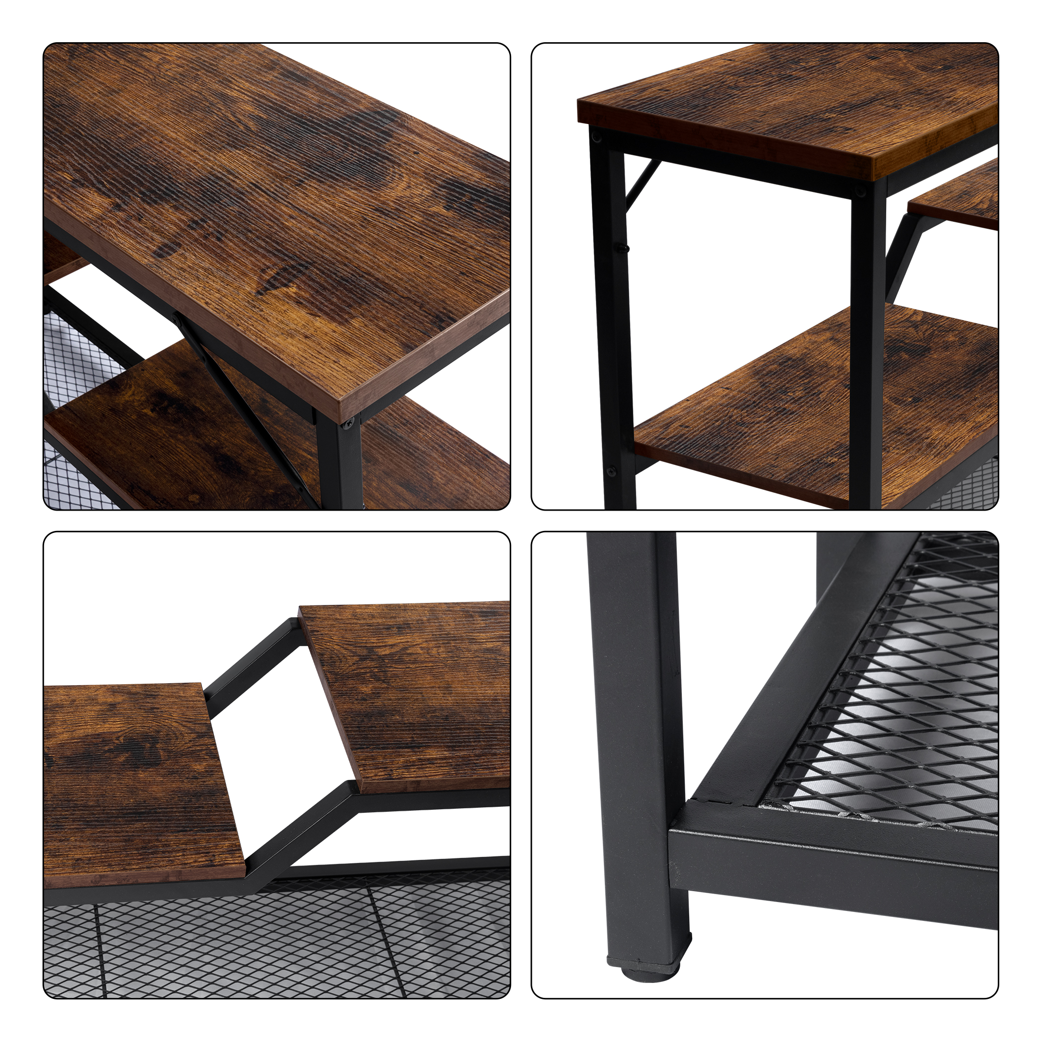 Yesday console table entryway table sofa table with steel frame and shelf - Image 7