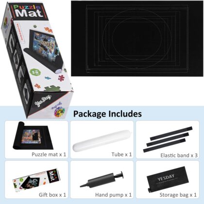 Yesday Jigsaw Puzzle Mat with Auxiliary Line, Roll up Mat for 1500 pcs Jigsaw Puzzles