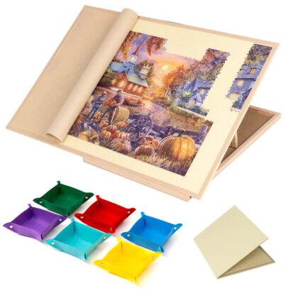 Tektalk Foldable Jigsaw Puzzle Board , for Up to 1500 Pieces (Beige)