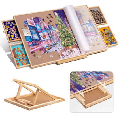 Tektalk Jigsaw Puzzle Table with Integrated Adjustable Stand/Bracket, for Up to 1000 Pieces