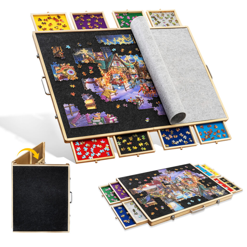 2000 Piece Foldable Puzzle Board with 8 Sorting Trays/ Drawers