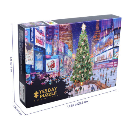 Yesday 1000 Piece Wooden Puzzle Jigsaw Puzzle for Teens & Adults - Times Square in Christmas