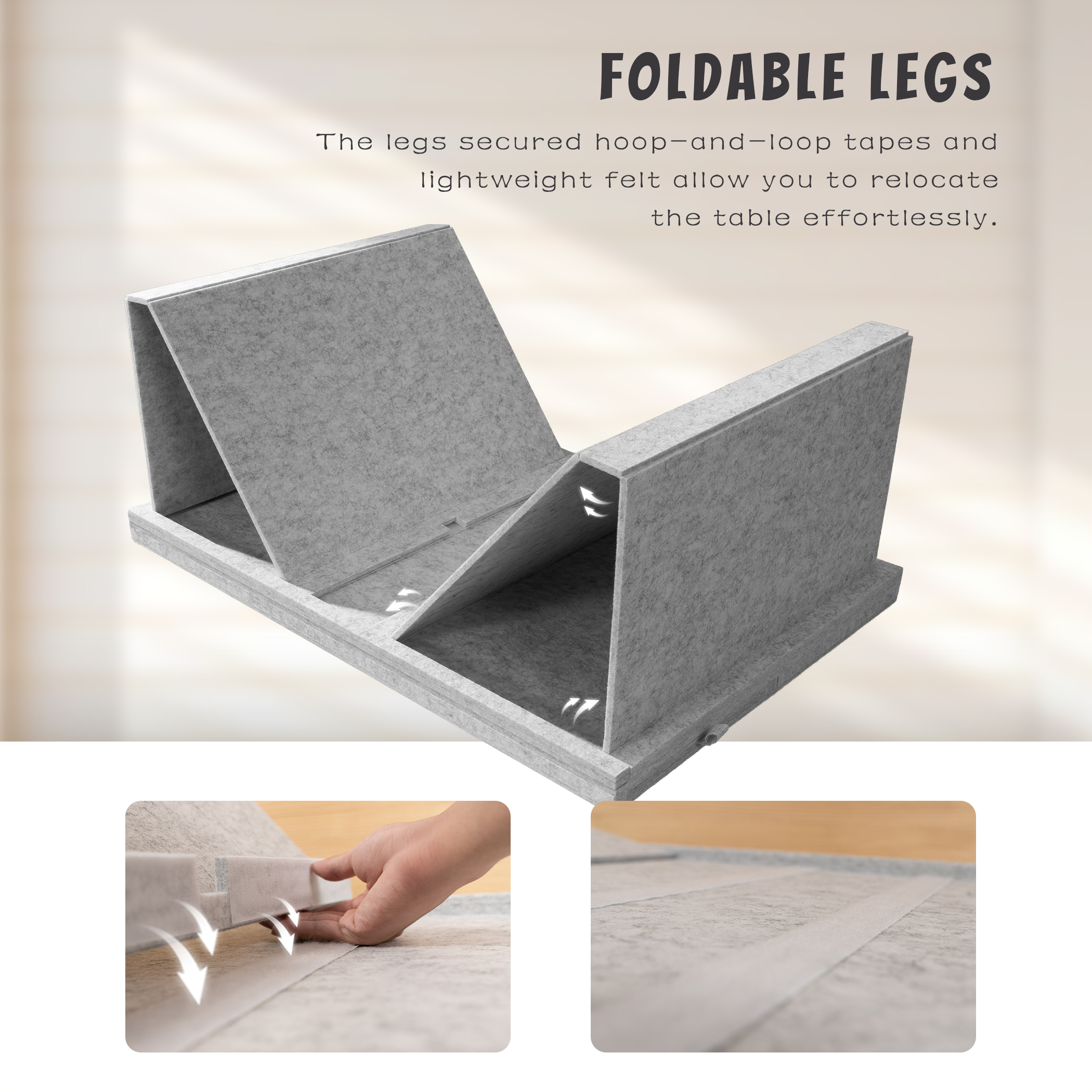 Felt Jigsaw Puzzle Board with 5 Colored Drawers - Light Gray - Image 2