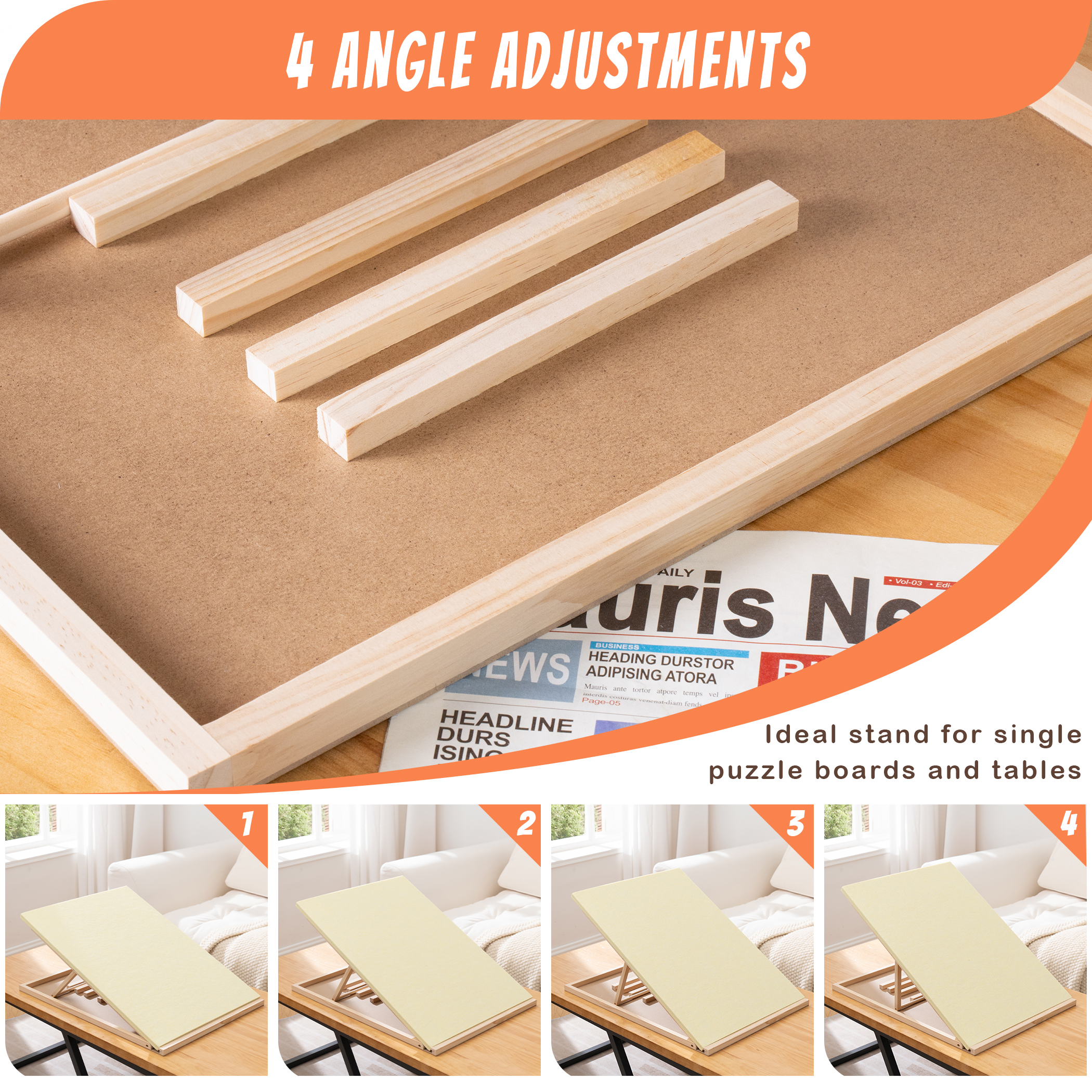 Foldable Jigsaw Puzzle Board , for Up to 1500 Pieces (Beige) - Image 2