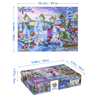 Yesday 500 Piece Wooden Puzzle for Teens & Adults - Snowman Stacking