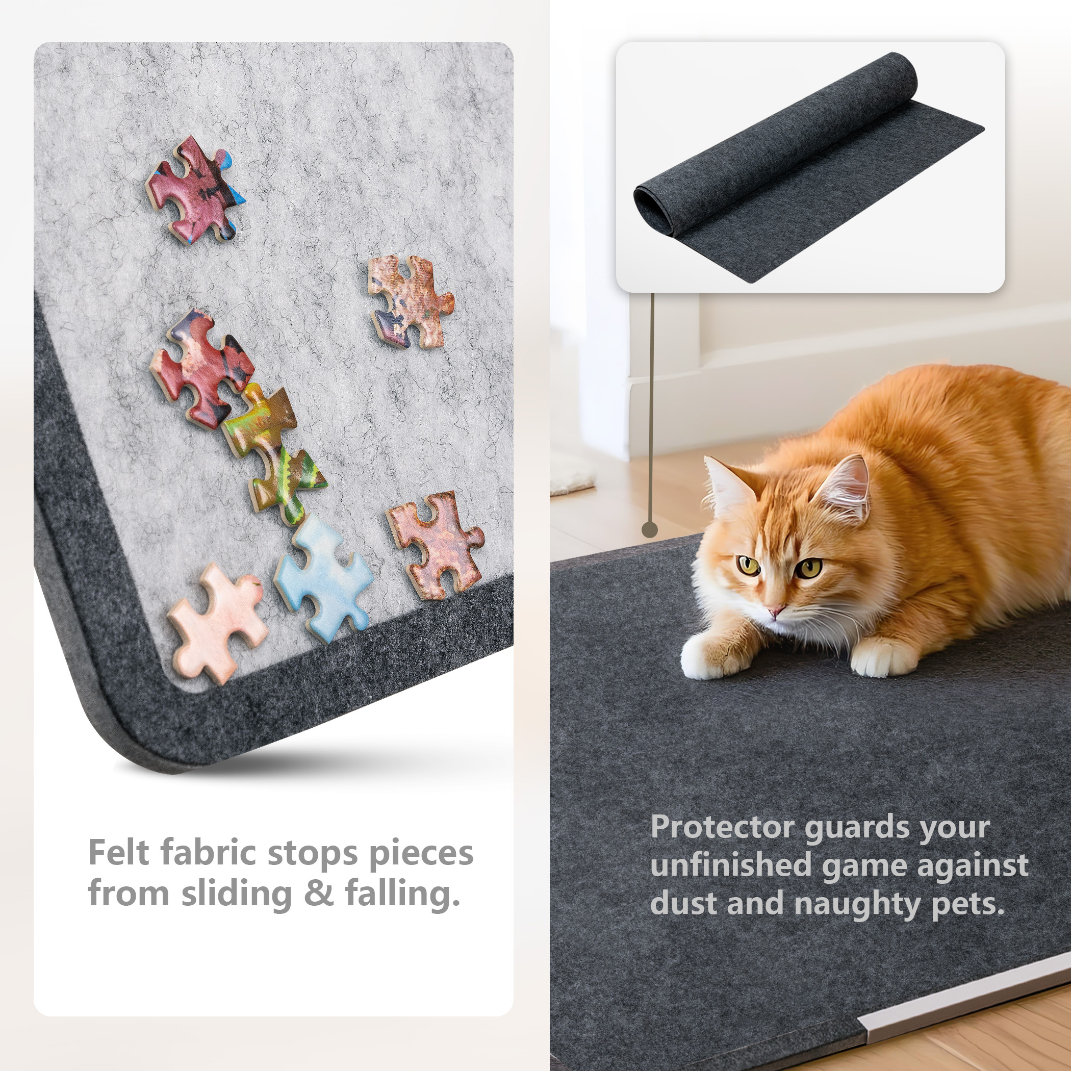 Yesday Foldable Jigsaw Puzzle Mat for 2000 pieces puzzles, Board with Non-Slip Surface & 6 Sorting Trays, Dustproof Cover - Image 2