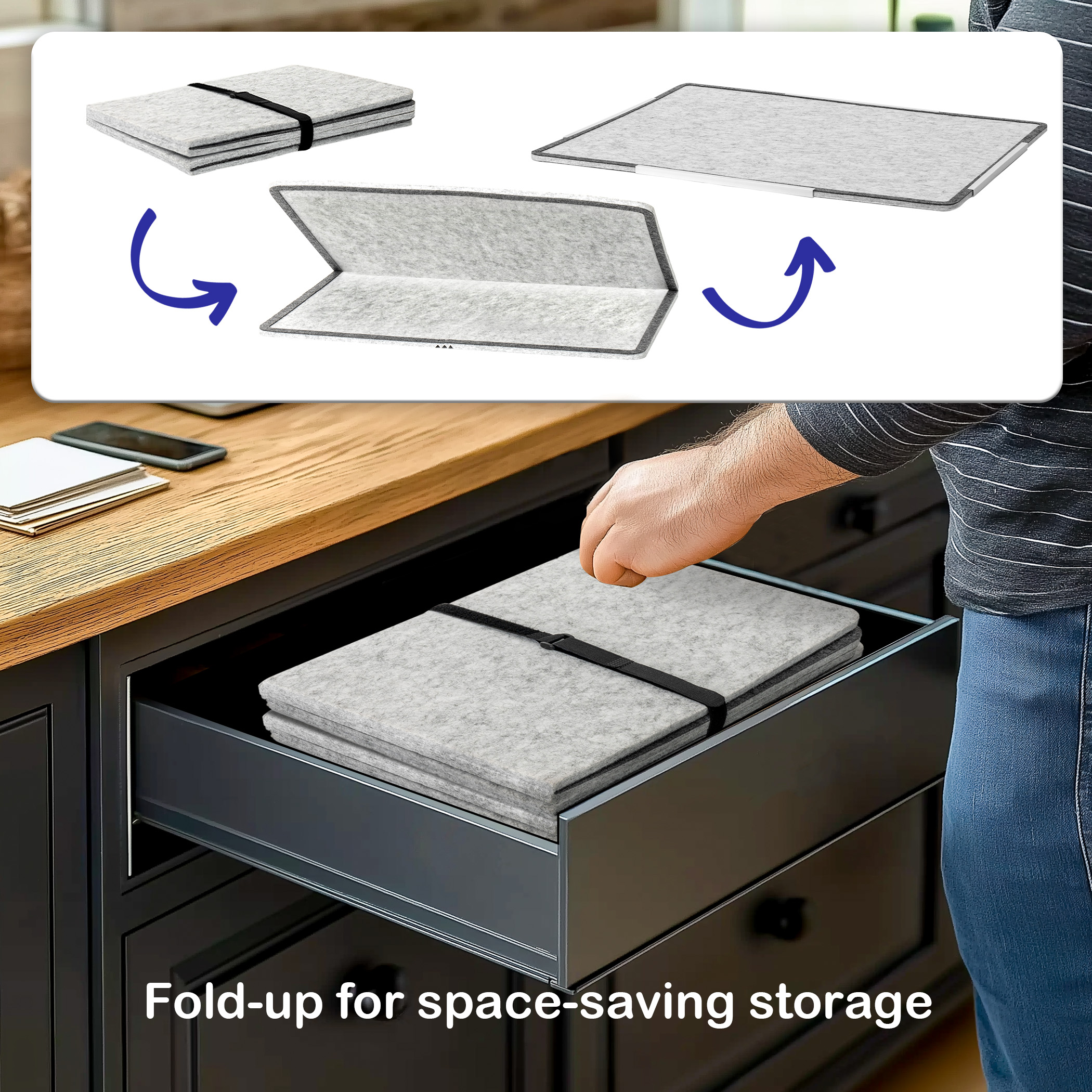 Yesday Foldable Jigsaw Puzzle Mat for 1000 pieces puzzles, Board with Non-Slip Surface & 6 Sorting Trays, Dustproof Cover - Image 7